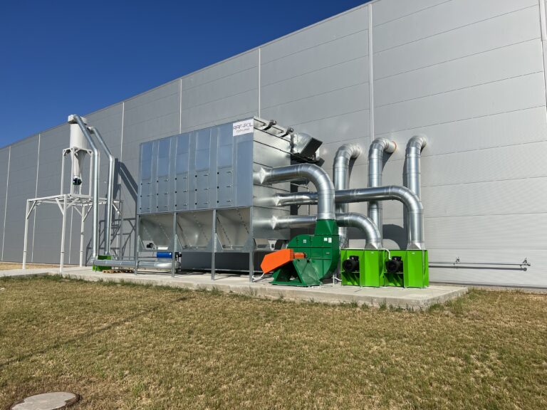 Filtr odpylający 55000 m3/h o łącznej mocy wyciągowej 90kW