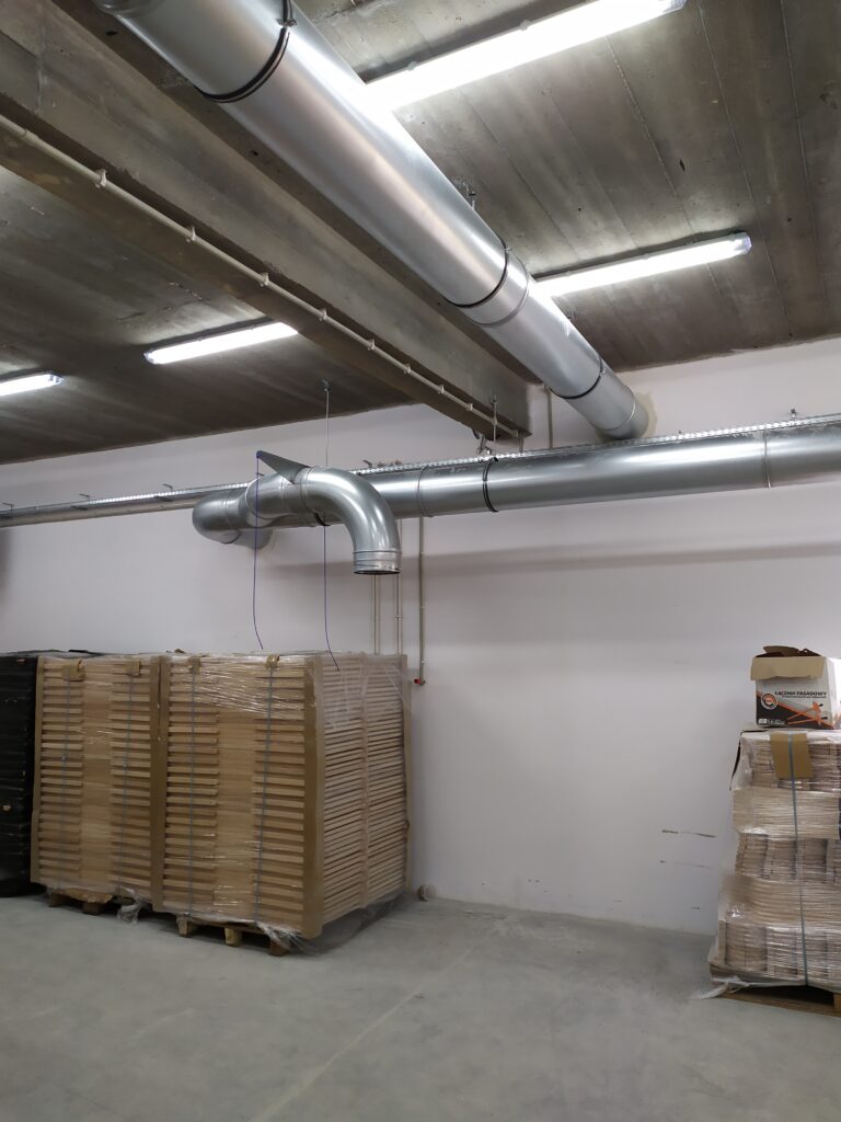 Instalacja odpylająca z powrotem powietrza w Mucharzu