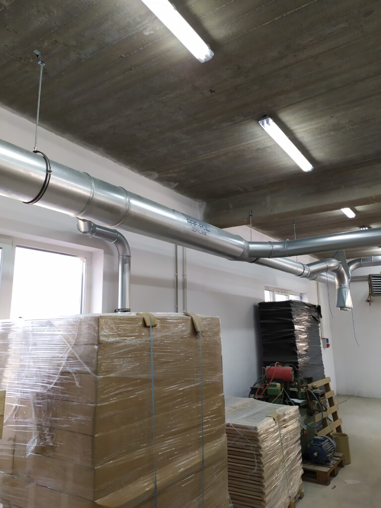 Instalacja odpylająca z powrotem powietrza w Mucharzu