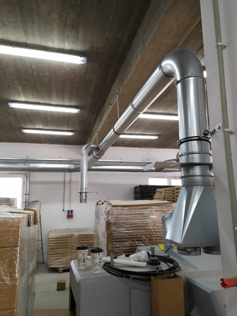 Instalacja odpylająca z powrotem powietrza w Mucharzu