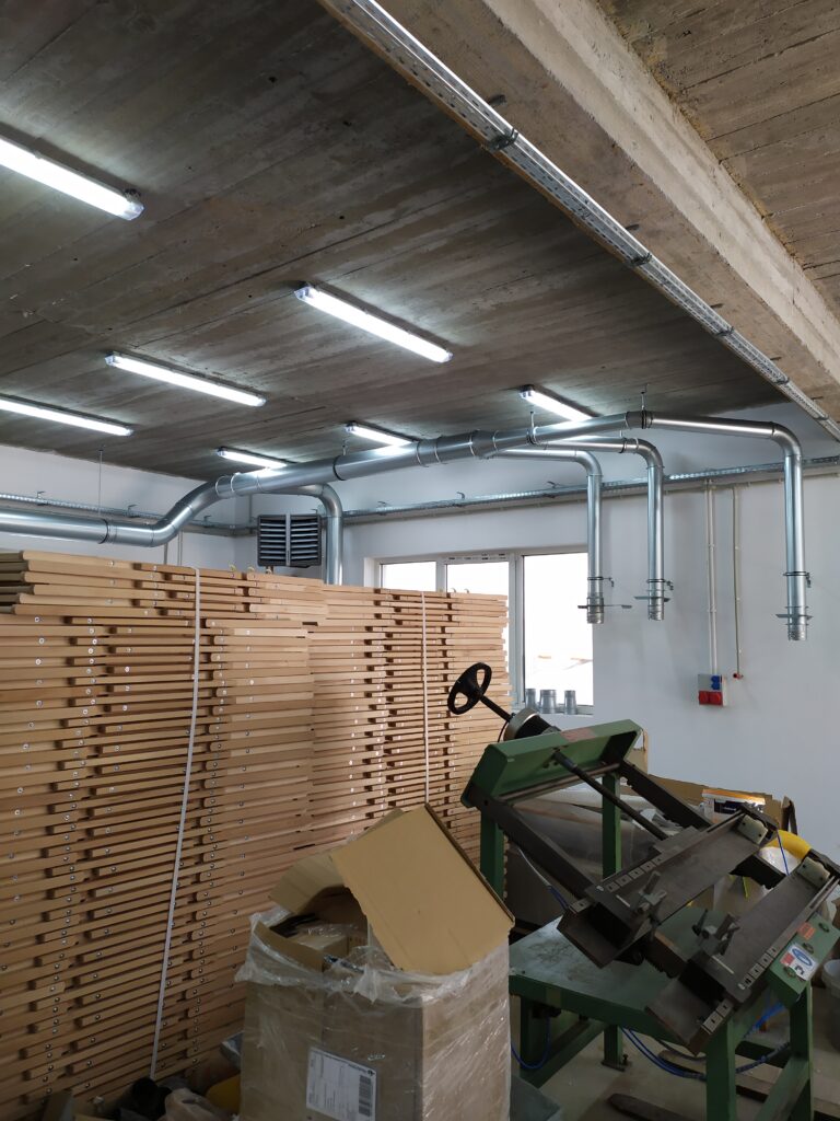 Instalacja odpylająca z powrotem powietrza w Mucharzu